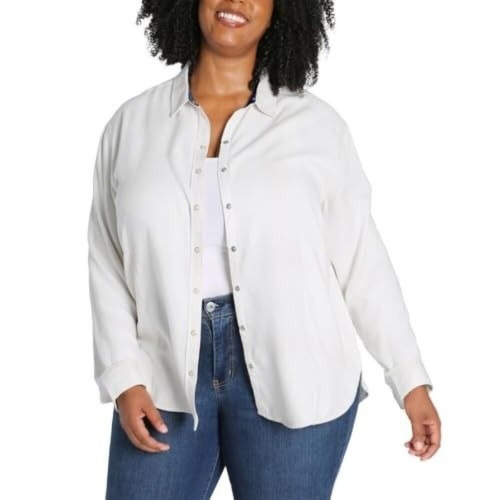 Jachs Girlfriend Women M Top Super Soft Feel Flannel Shirt Long Sleeve Shacket